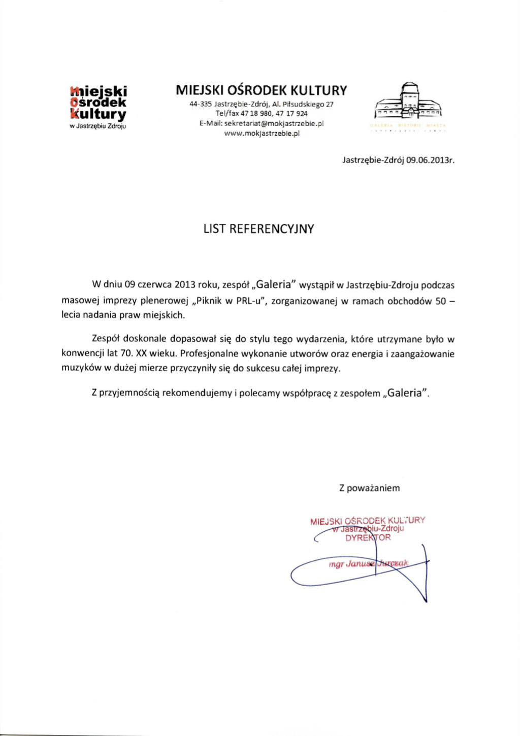 Referencje Jastrzębie Zdrój