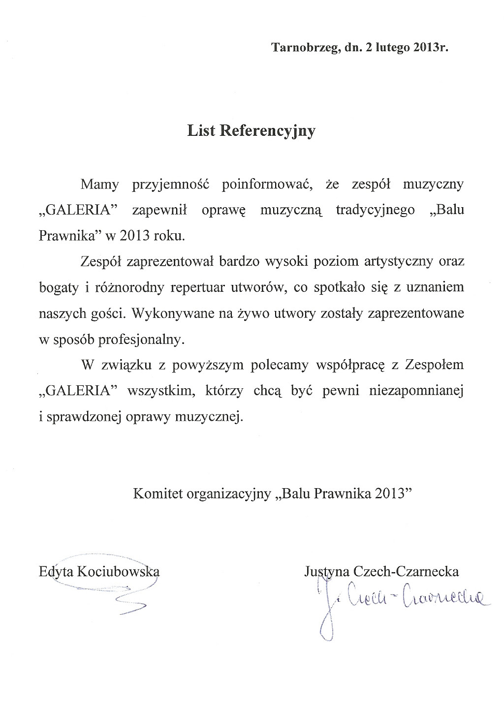 Referencje Bal Prawnika